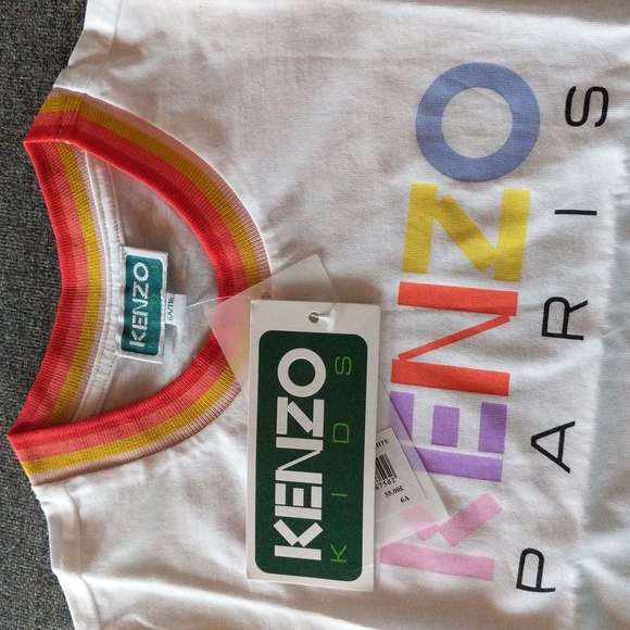 NWT Kenzo Girl T-shirt With Logo Print White - Picture 3 of 15